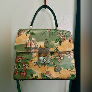 Patricia Nash Chauny Frame Satchel Beautiful Girl Collection Italian Leather